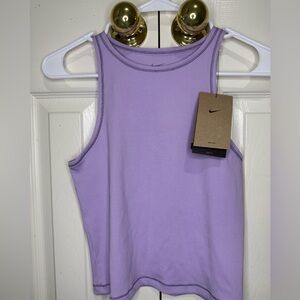 Nike One Dri-FIT Ribbed Tank Top Purple Tight Fit NWT Women’s Athletic Size S